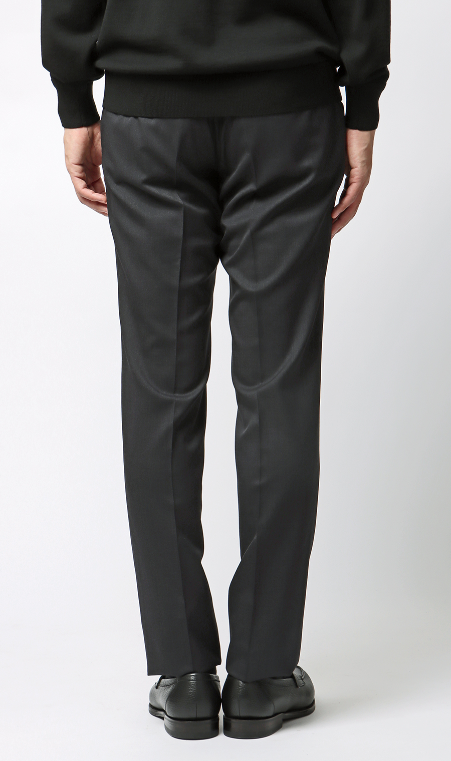 プレミアムスタイリッシュスラックス【ツータック】 チャコール 79cm