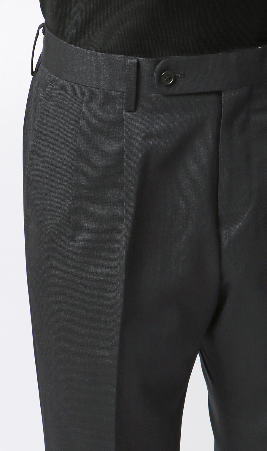 プレミアムスタイリッシュスラックス【ツータック】 チャコール 79cm