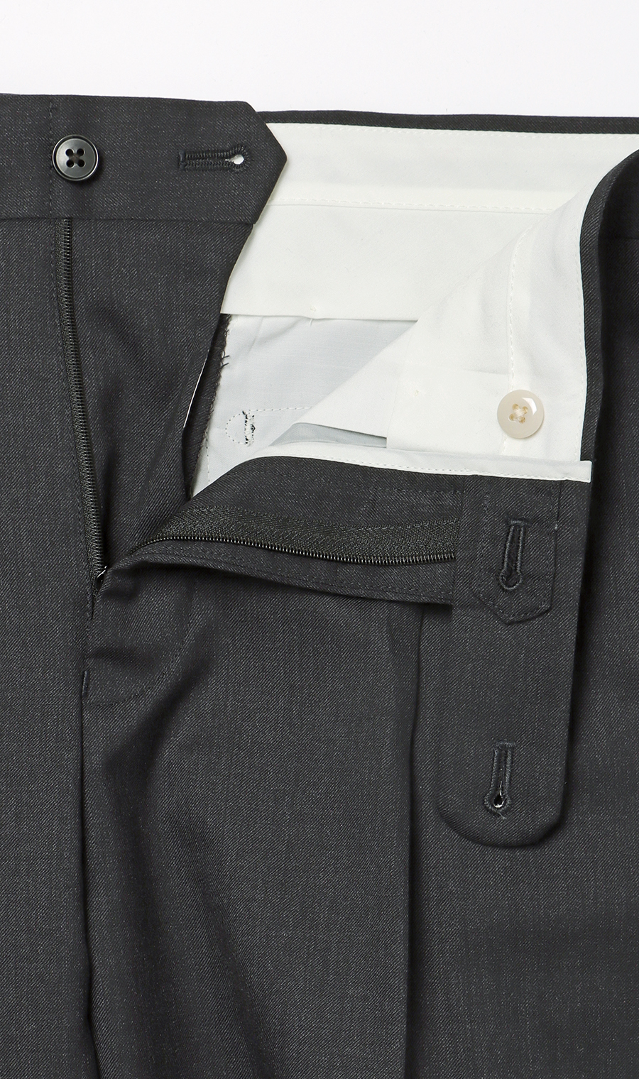 プレミアムスタイリッシュスラックス【ツータック】 チャコール 79cm