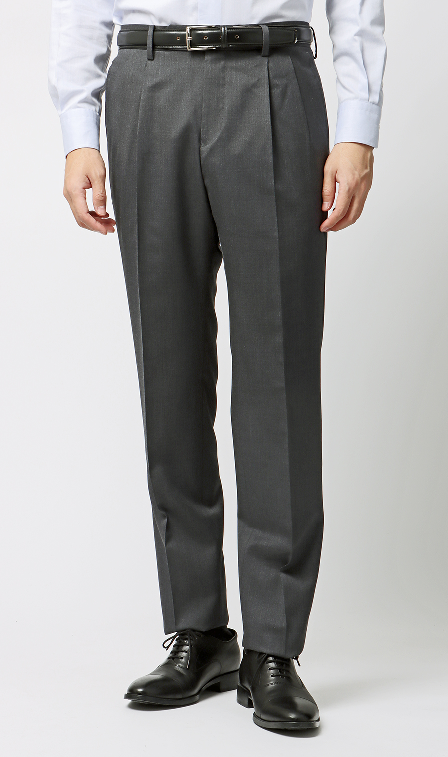 プレミアムスタイリッシュスラックス【ツータック】 グレー 85cm