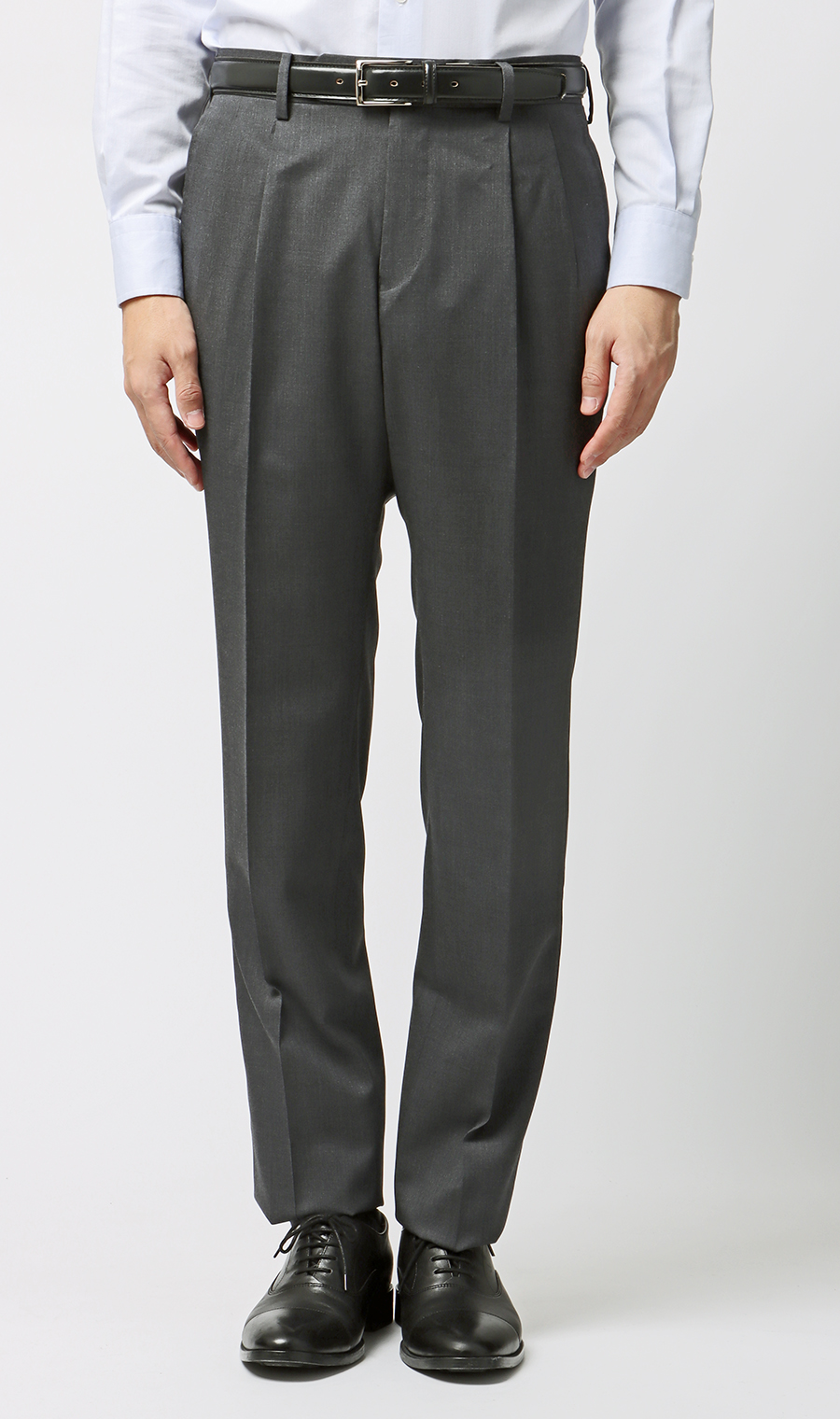 プレミアムスタイリッシュスラックス【ツータック】 グレー 85cm