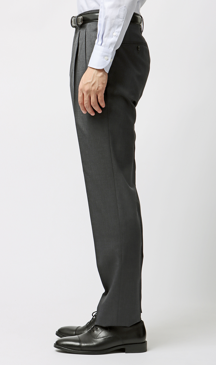 プレミアムスタイリッシュスラックス【ツータック】 グレー 85cm