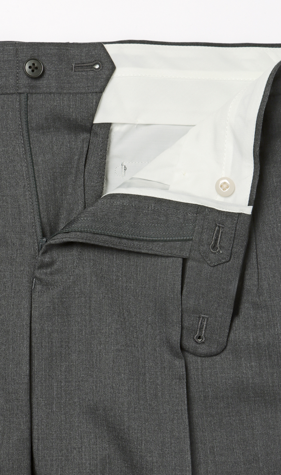 プレミアムスタイリッシュスラックス【ツータック】 グレー 79cm