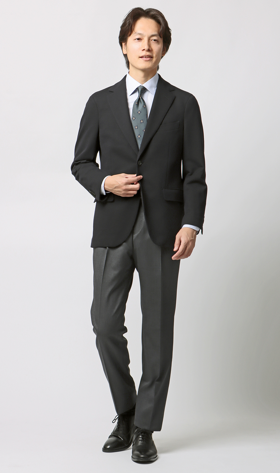 プレミアムスタイリッシュスラックス【ツータック】 グレー 79cm