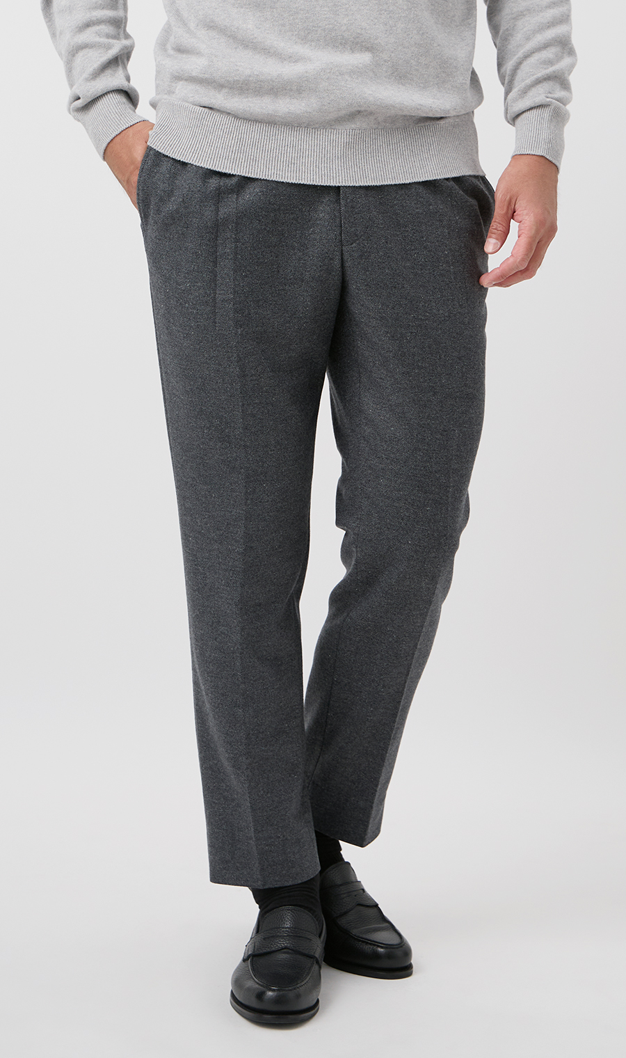 10/30販売開始|フランネルストレッチパンツ【TOGA PANTS】【2026年モデル】【FINAL EDITION】【裾上げ済み】 チャコール 88cm