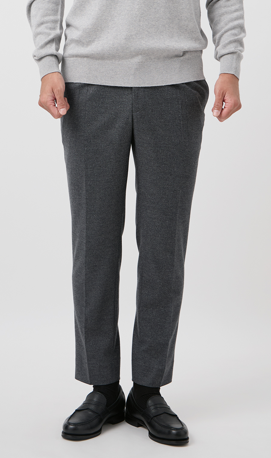 10/30販売開始|フランネルストレッチパンツ【TOGA PANTS】【2026年モデル】【FINAL EDITION】【裾上げ済み】 チャコール 88cm