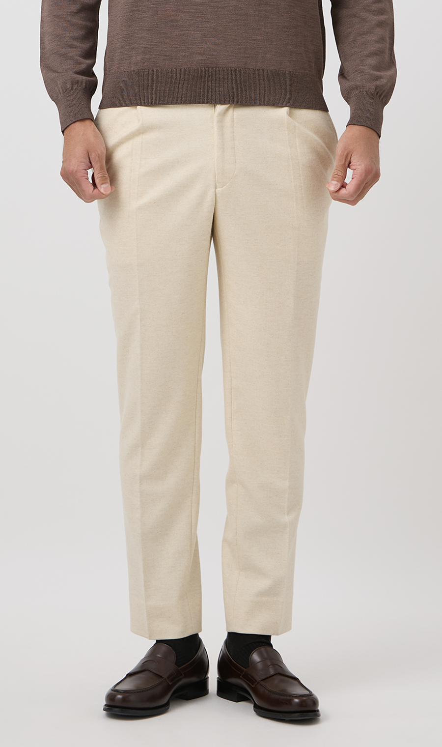 10/30販売開始|フランネルストレッチパンツ【TOGA PANTS】【2026年モデル】【FINAL EDITION】【裾上げ済み】 ベージュ 76cm