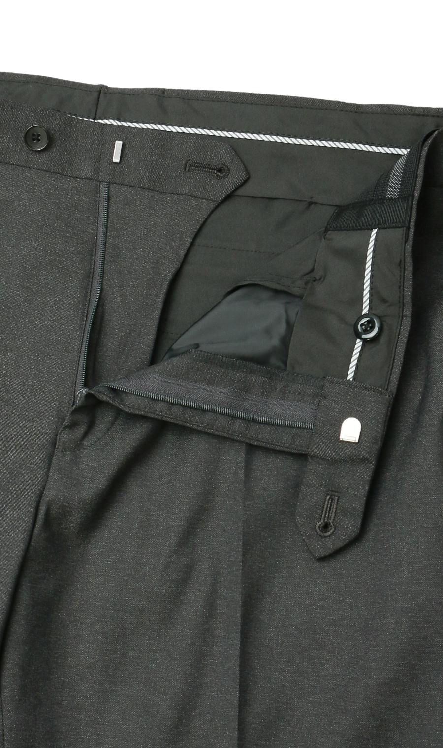 スタイリッシュスラックス【ノータック】【Plastics Smart】 チャコール 79cm