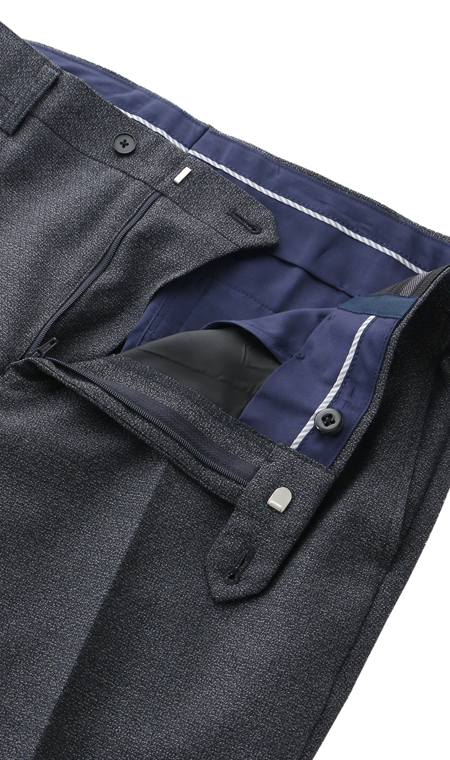 スタイリッシュスラックス【ノータック】【Plastics Smart】 ネイビー 73cm