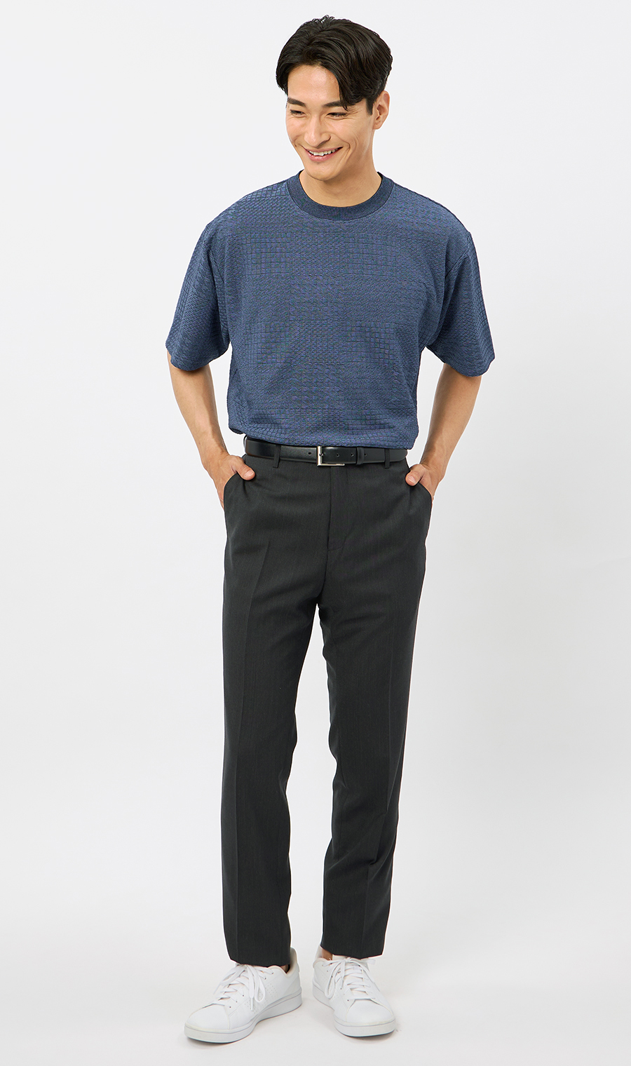 スタイリッシュスラックス【ノータック】【清涼】【Plastics Smart】 チャコール 73cm