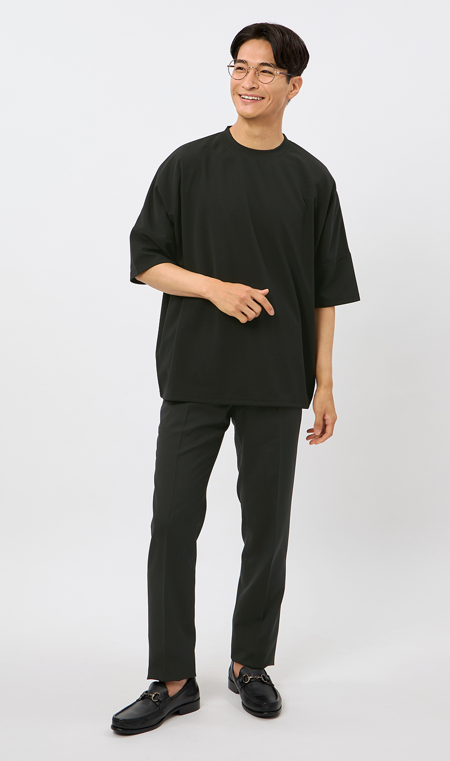 スタイリッシュスラックス【ノータック】【清涼】【Plastics Smart】 ブラック 73cm