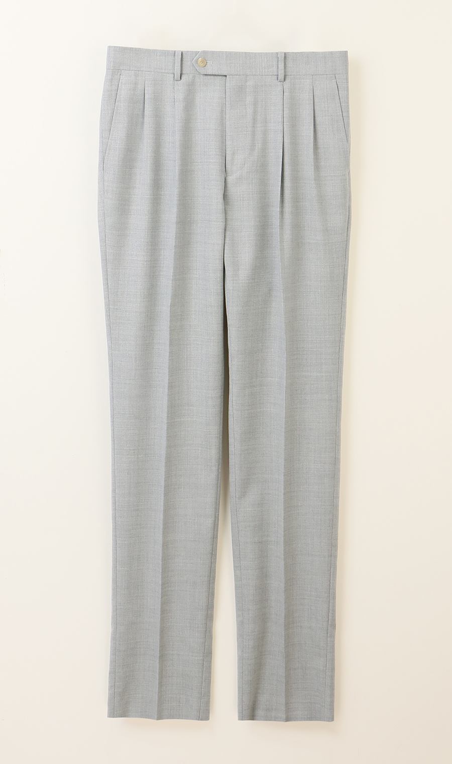 ツープリーツテーパードパンツ【トラッドスタイル】 ライトグレー S