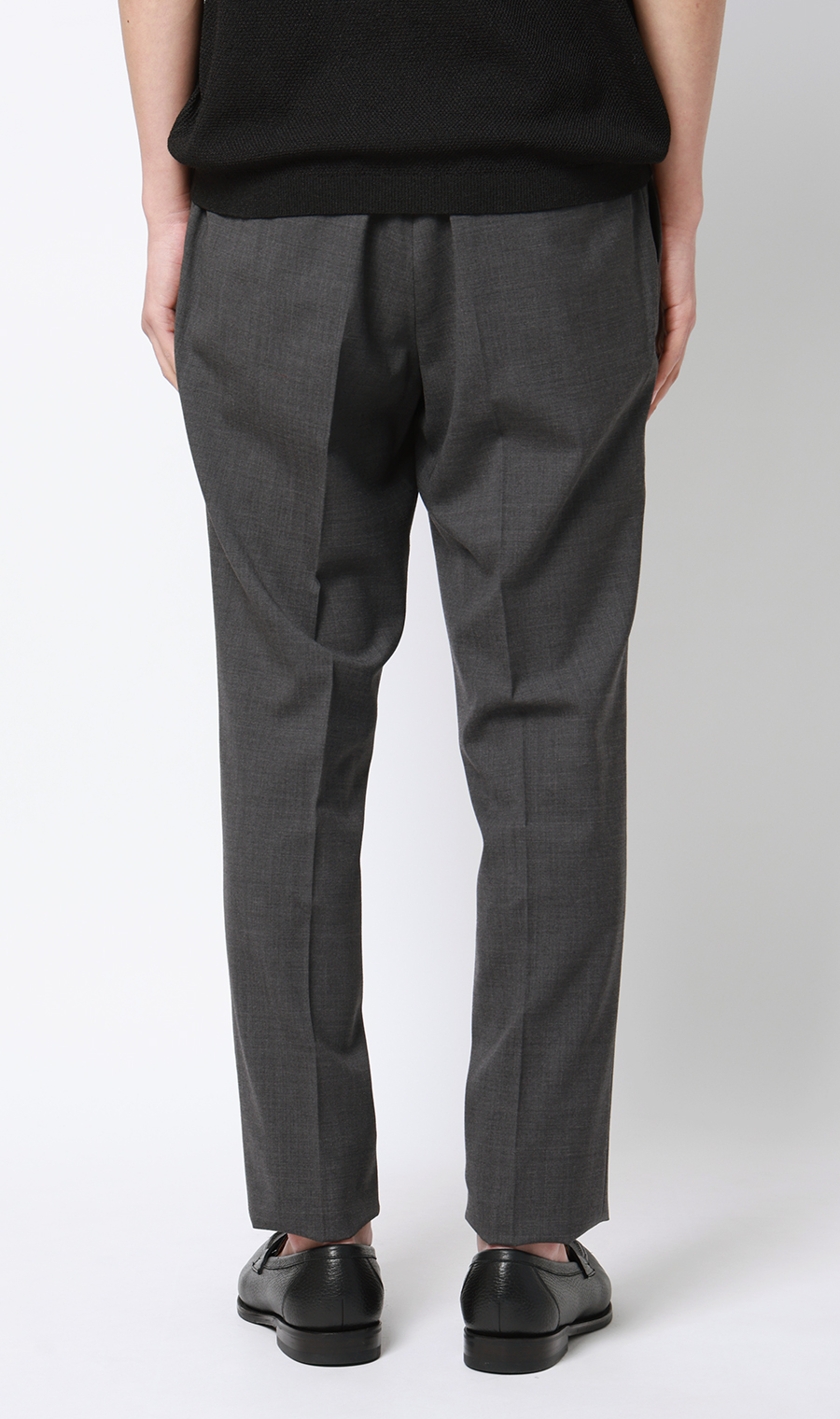 ワンプリーツテーパードパンツ グレー S