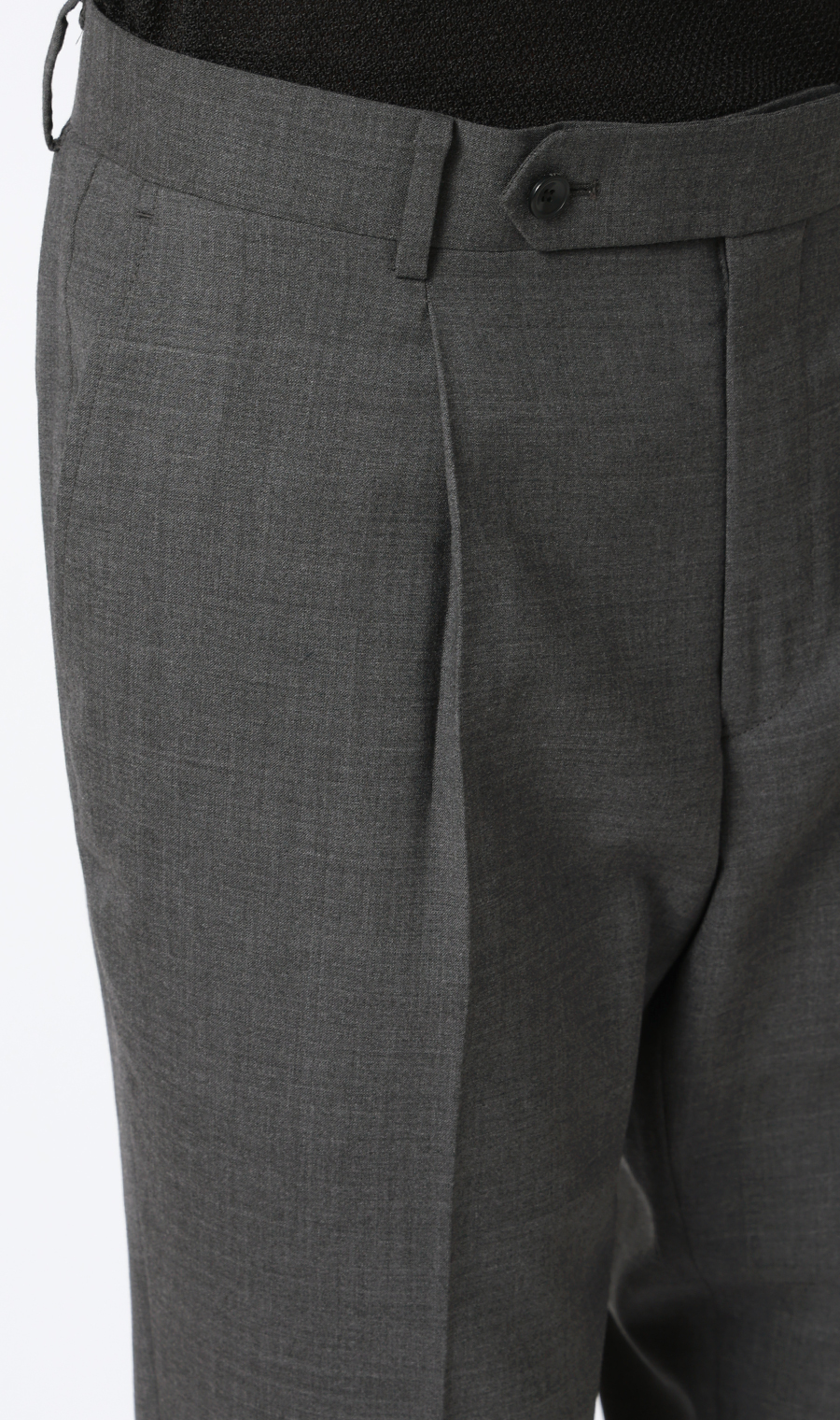 ワンプリーツテーパードパンツ グレー S