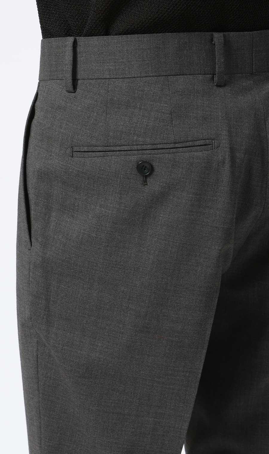 ワンプリーツテーパードパンツ グレー S