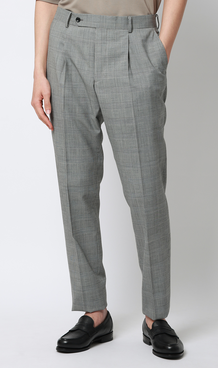 ワンプリーツテーパードパンツ【Plastics Smart】 グレー S