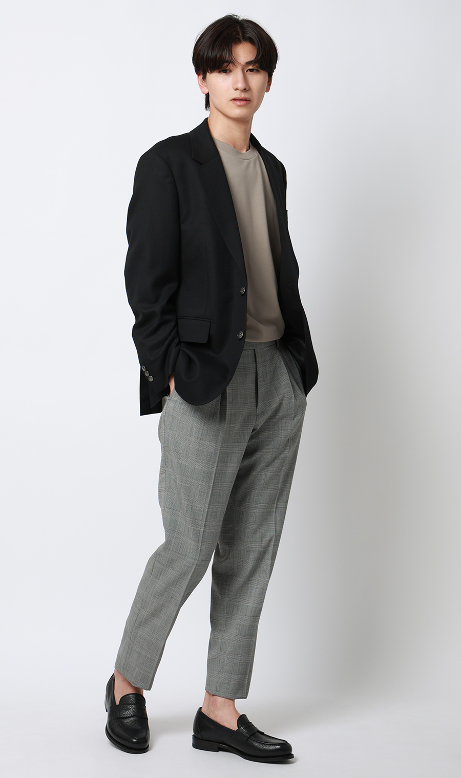 ワンプリーツテーパードパンツ【Plastics Smart】 グレー S