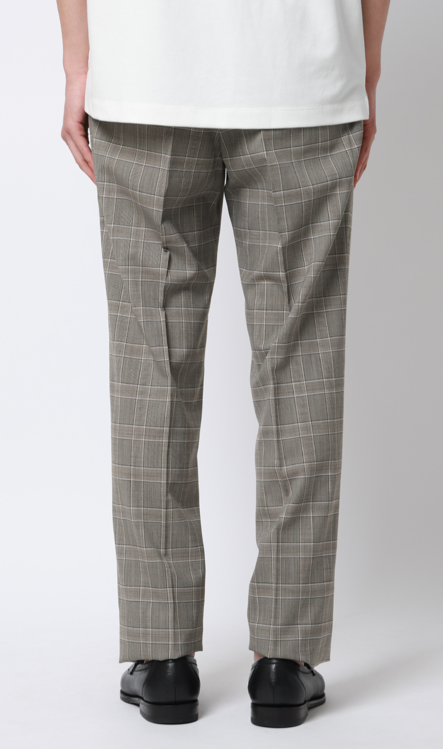 ツープリーツテーパードパンツ グレージュ S