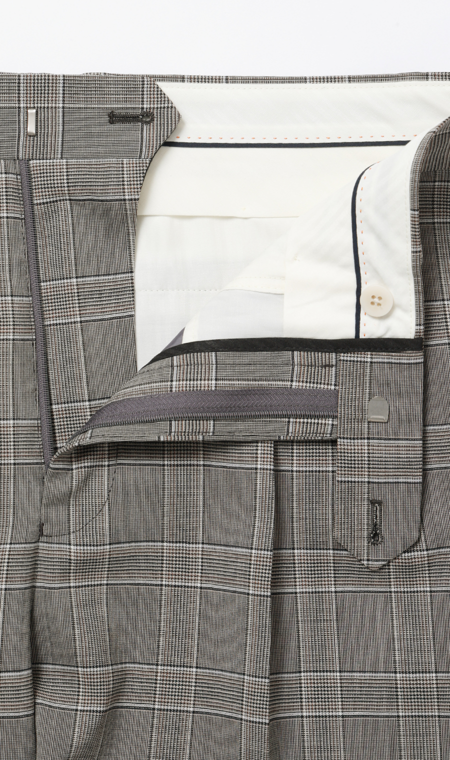 ツープリーツテーパードパンツ グレージュ S