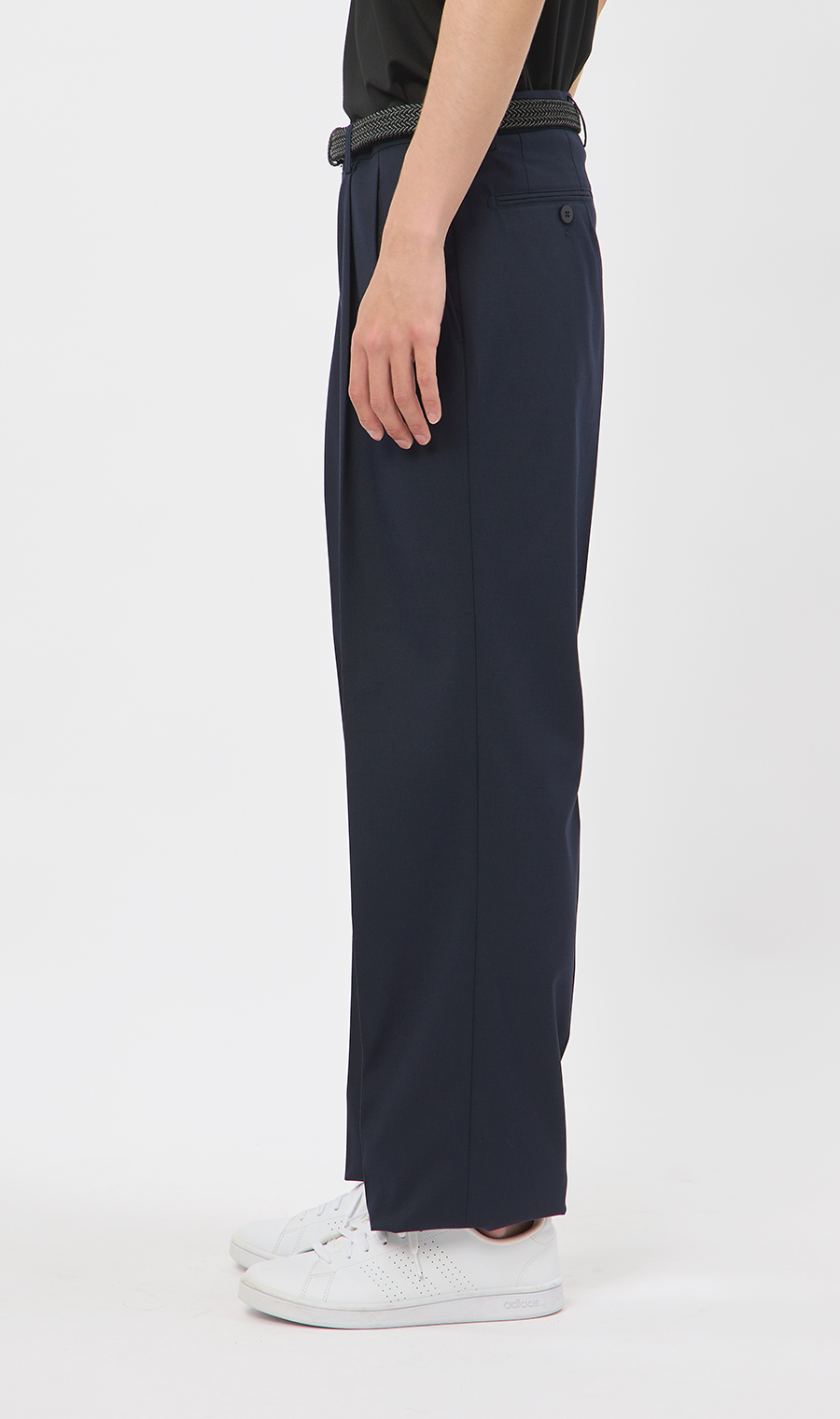 スタンダードスラックス【ツータック】【Plastics Smart】 ネイビー 79cm