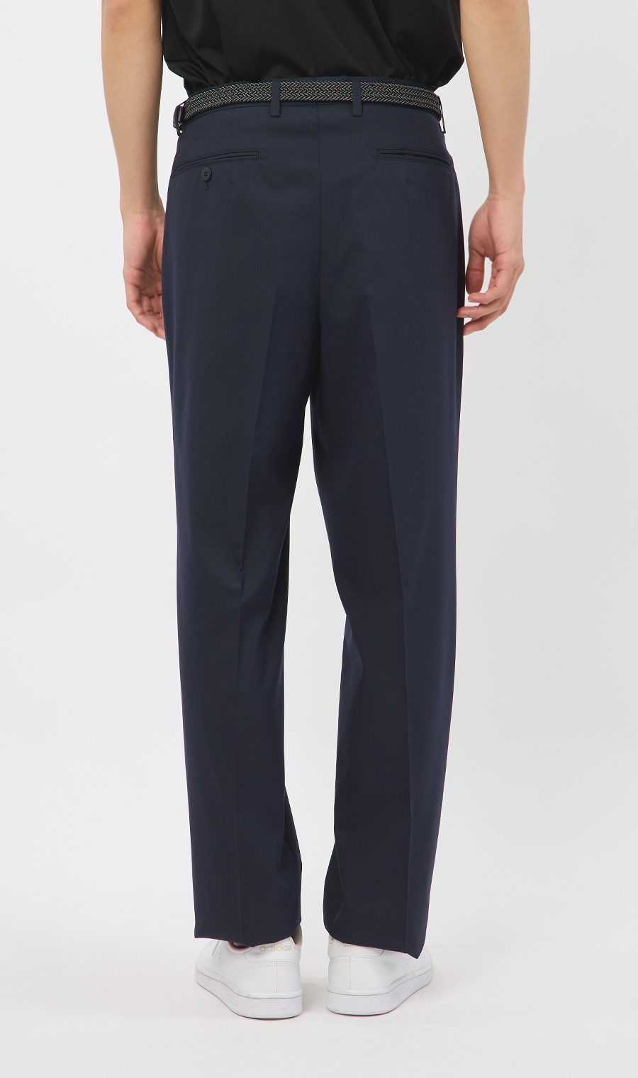 スタンダードスラックス【ツータック】【Plastics Smart】 ネイビー 79cm