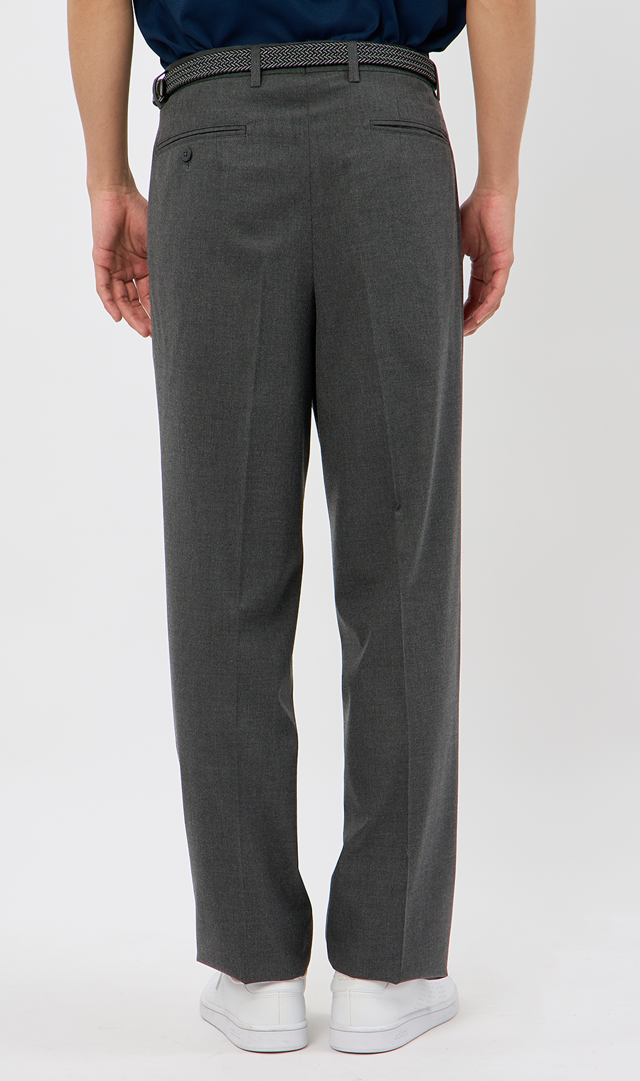 スタンダードスラックス【ツータック】【Plastics Smart】 チャコール 79cm