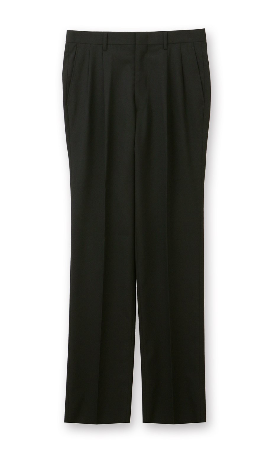 スタンダードスラックス【ツータック】【Plastics Smart】 ブラック 79cm