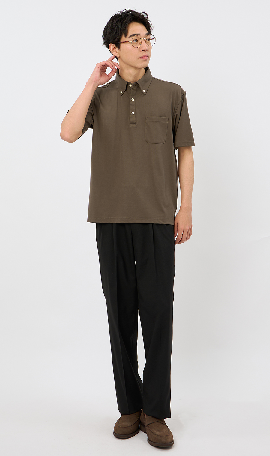 スタンダードスラックス【ツータック】【Plastics Smart】 ブラック 79cm