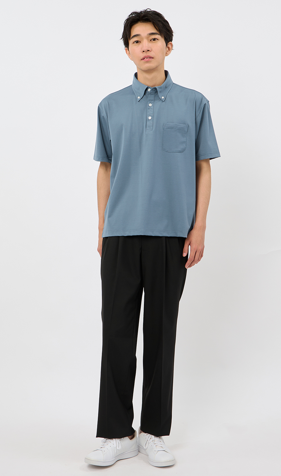 スタンダードスラックス【ツータック】【Plastics Smart】 ブラック 79cm