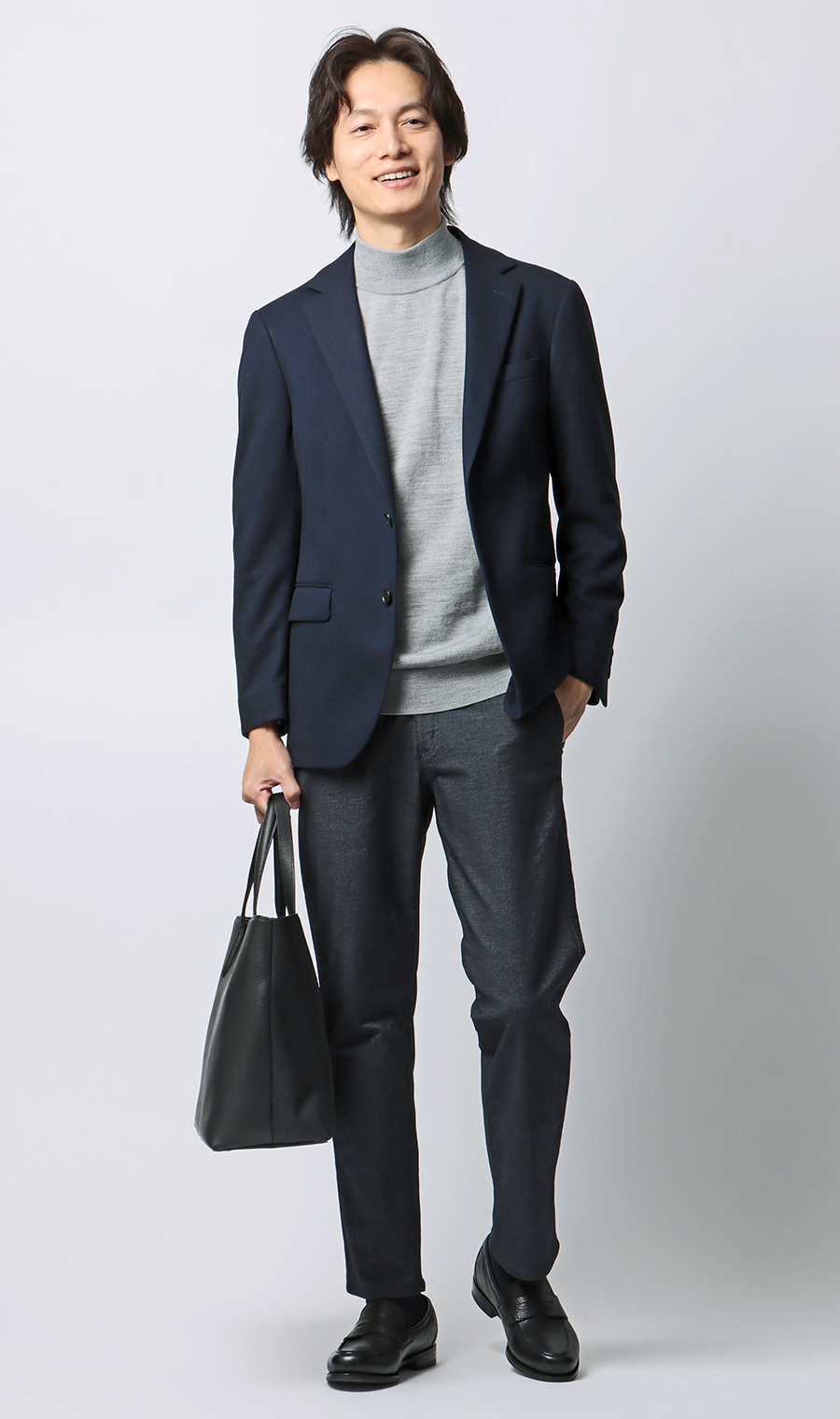 ハイストレッチパンツ【裾上げ済み】 ネイビー M