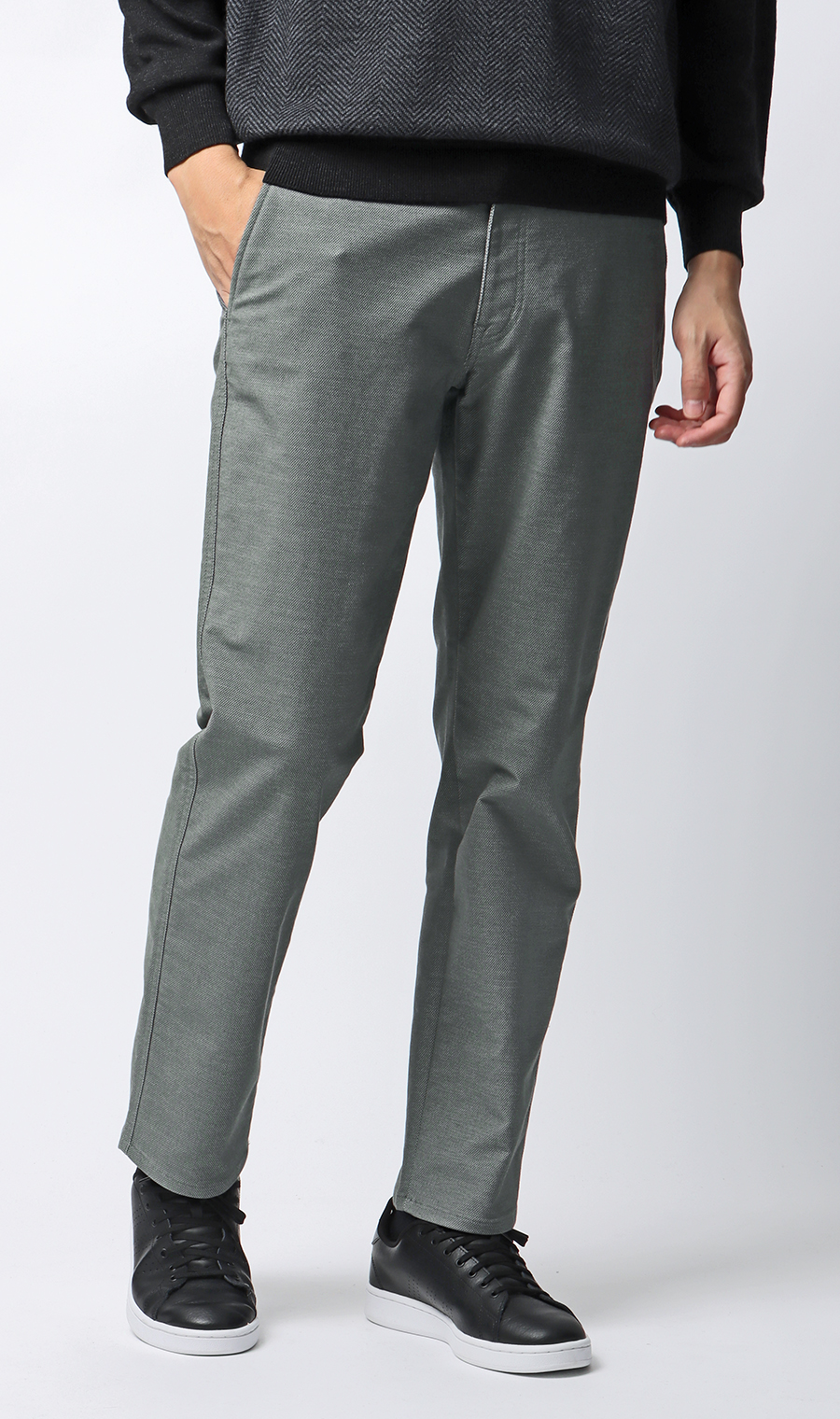 ハイストレッチパンツ【裾上げ済み】 グレー M