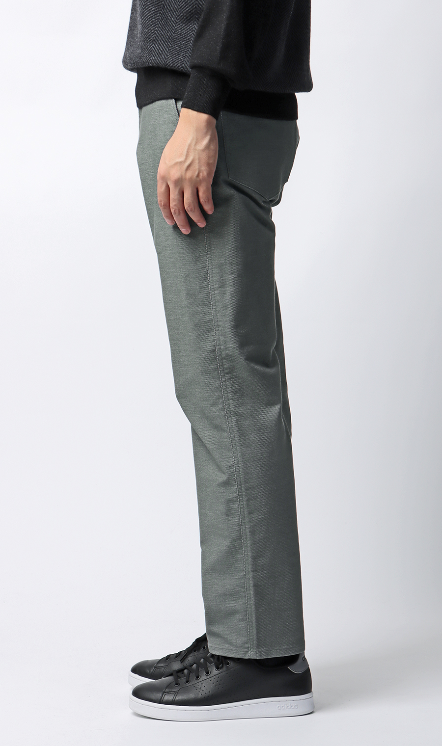 ハイストレッチパンツ【裾上げ済み】 グレー M