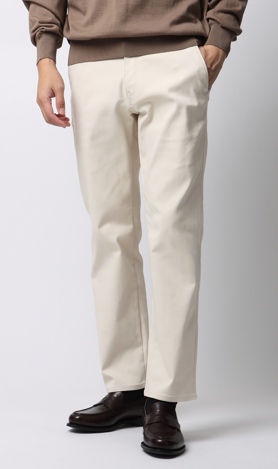 ハイストレッチパンツ【裾上げ済み】 ホワイト M