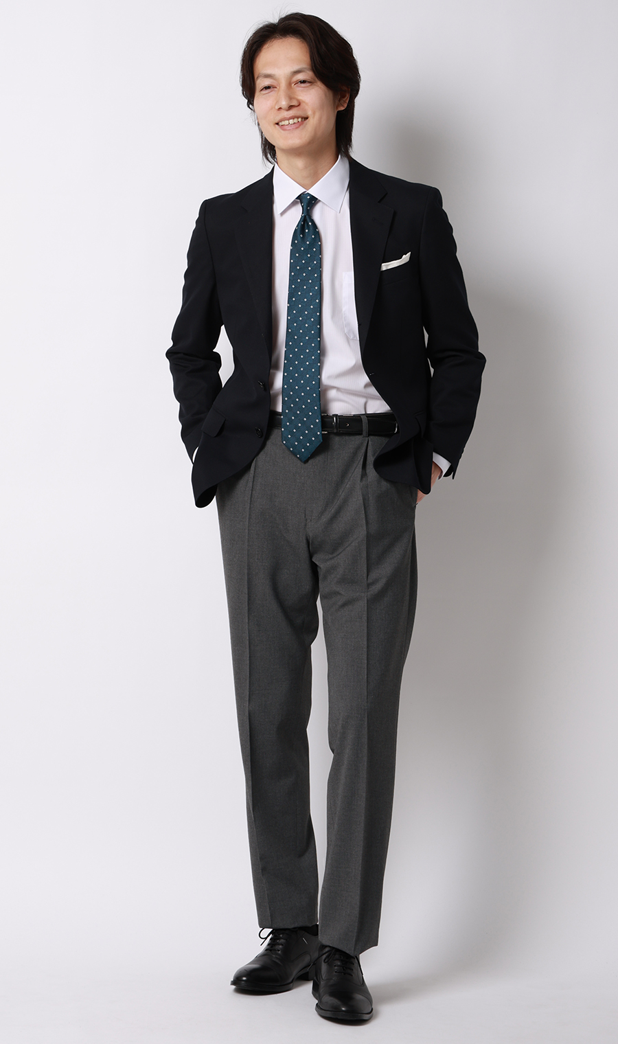 スタンダードスラックス【ワンタック】【＃すごスラ】 グレー 76cm