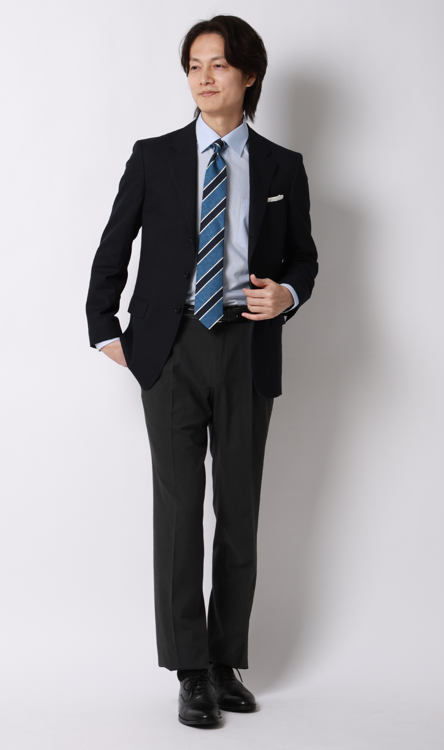 スタンダードスラックス【ワンタック】【＃すごスラ】 チャコール 76cm