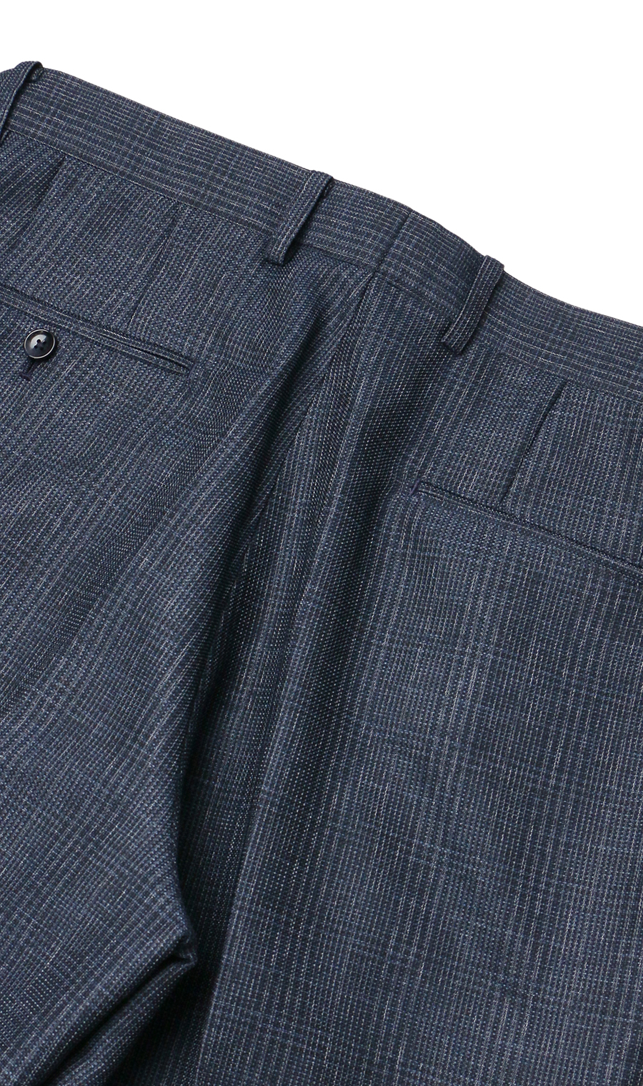 スタンダードスラックス【ワンタック】【LENO CLOTH】【セットアップ着用可】【裾上げ済み】 ネイビー系 79cm