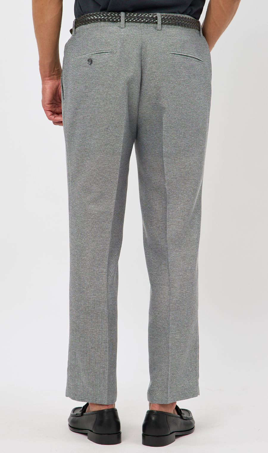 スタンダードスラックス【ワンタック】【LENO CLOTH】【セットアップ着用可】【裾上げ済み】 ライトグレー 85cm