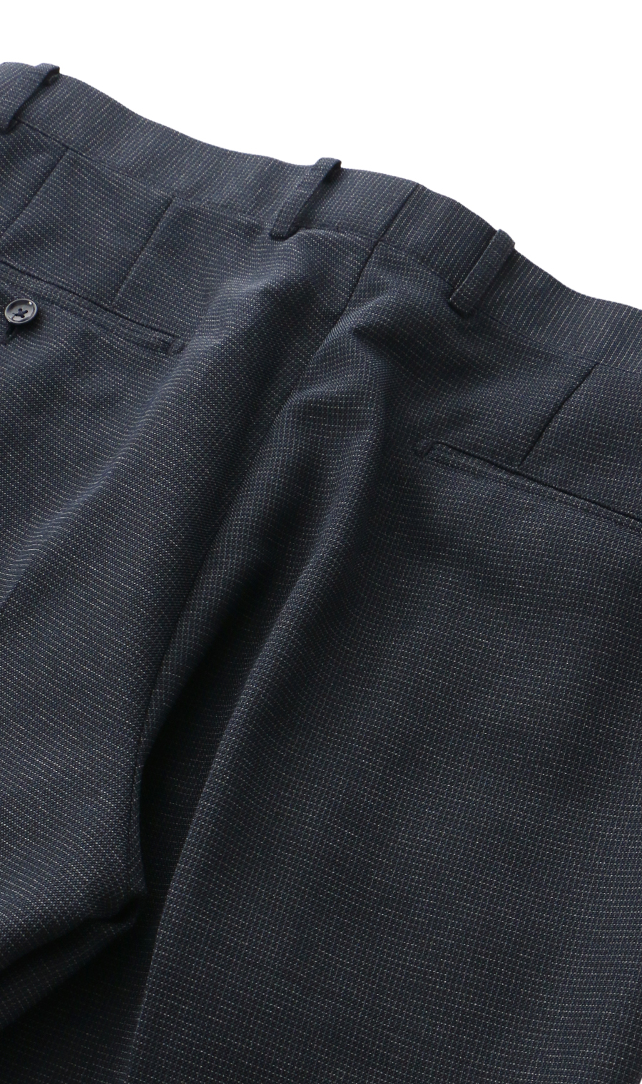 スタンダードスラックス【涼】【ワンタック】【LENO CLOTH】【セットアップ着用可】【裾上げ済み】 ネイビー 82cm