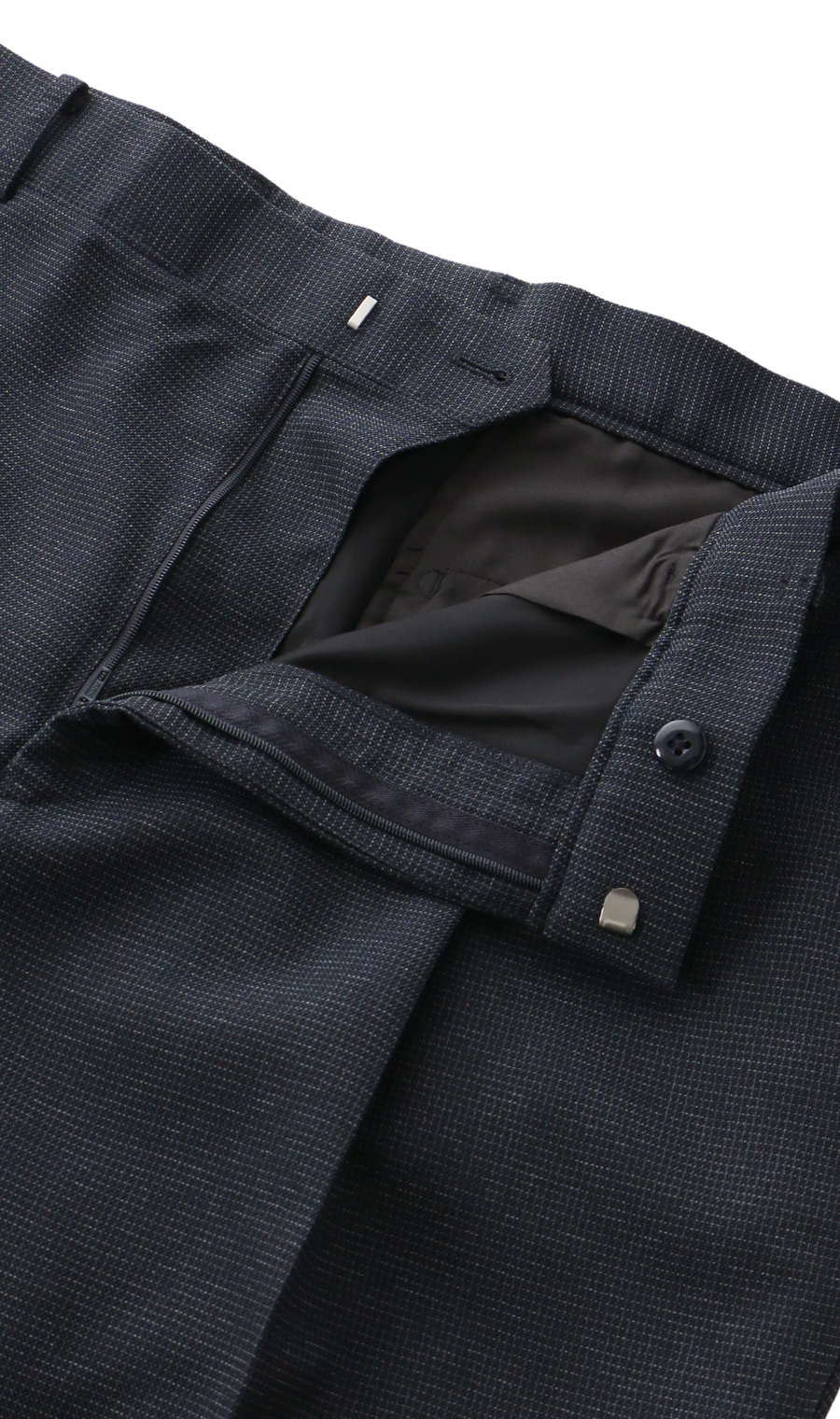 スタンダードスラックス【涼】【ワンタック】【LENO CLOTH】【セットアップ着用可】【裾上げ済み】 ネイビー 82cm