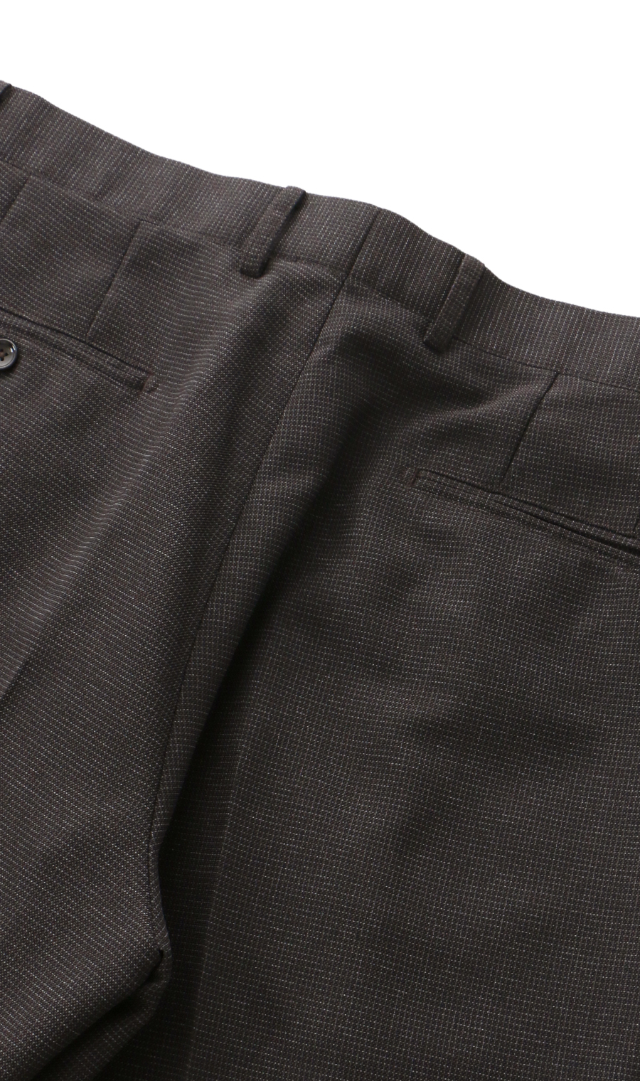 スタンダードスラックス【涼】【ワンタック】【LENO CLOTH】【セットアップ着用可】【裾上げ済み】 ブラウン 82cm