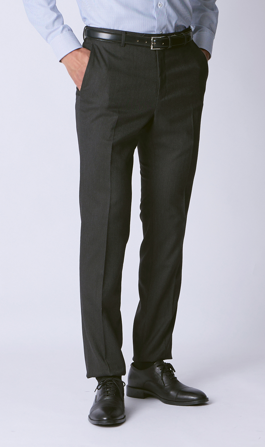 スタイリッシュスラックス【ノータック】【Plastics Smart】 チャコール 79cm