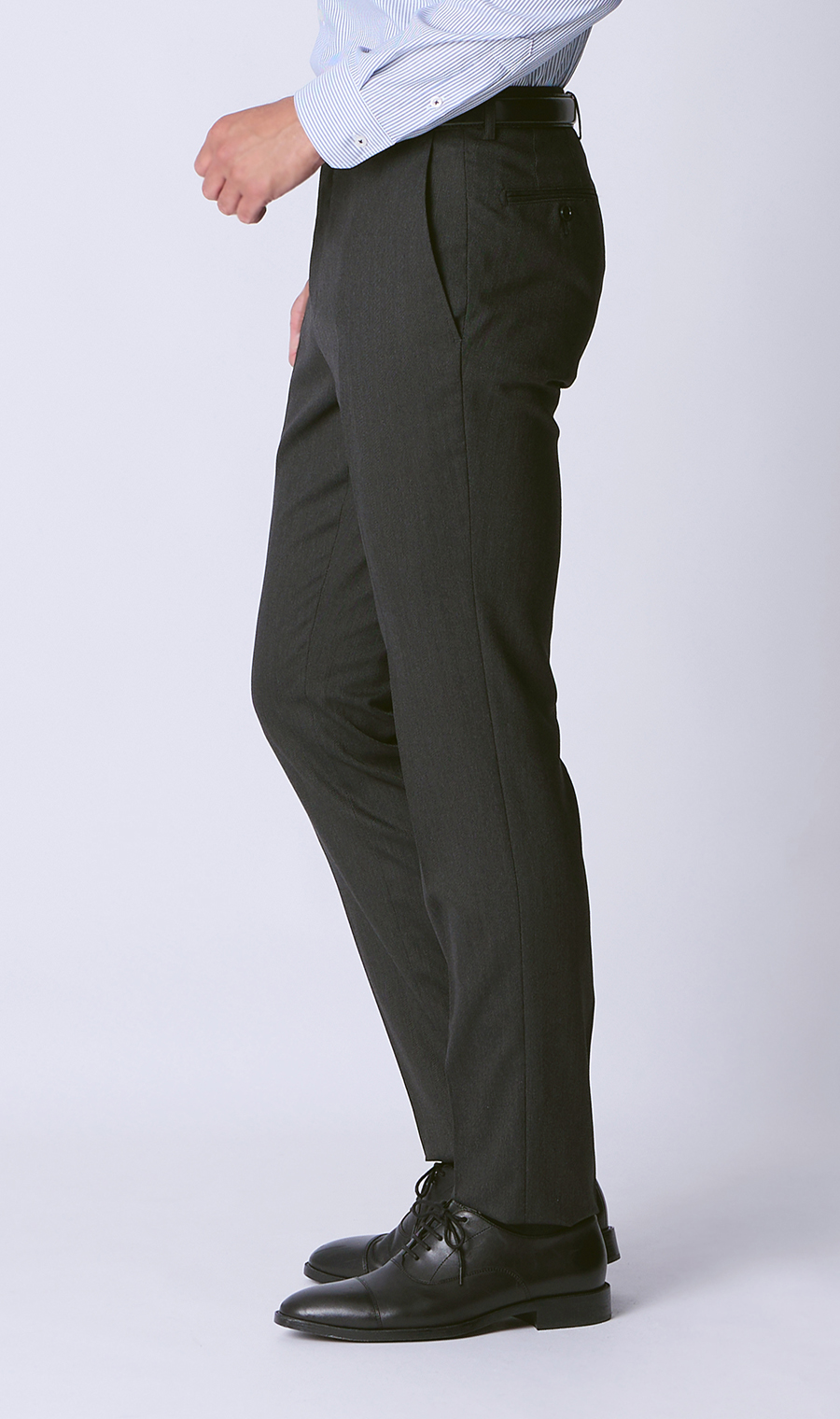 スタイリッシュスラックス【ノータック】【Plastics Smart】 チャコール 79cm