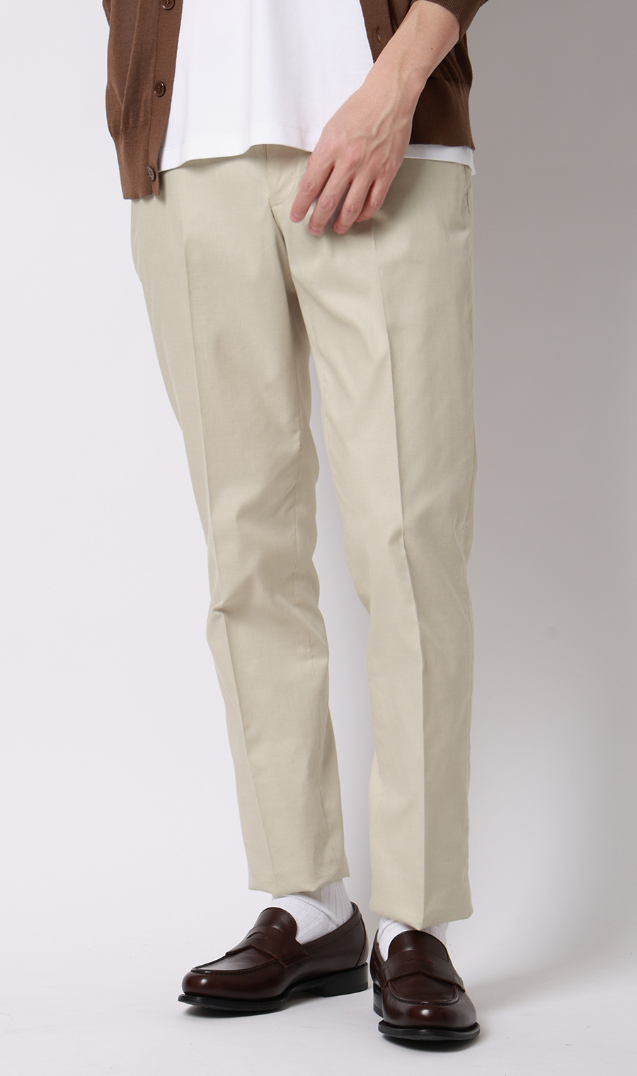 スタイリッシュスラックス【ノータック】【COOLMOTION】 ベージュ S