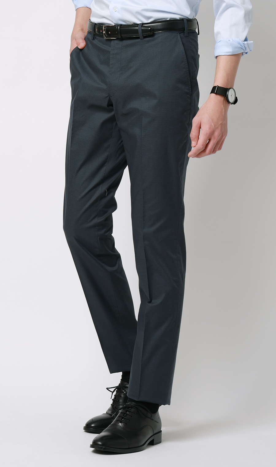 スタイリッシュスラックス【ノータック】【COOLMOTION】 ネイビー S