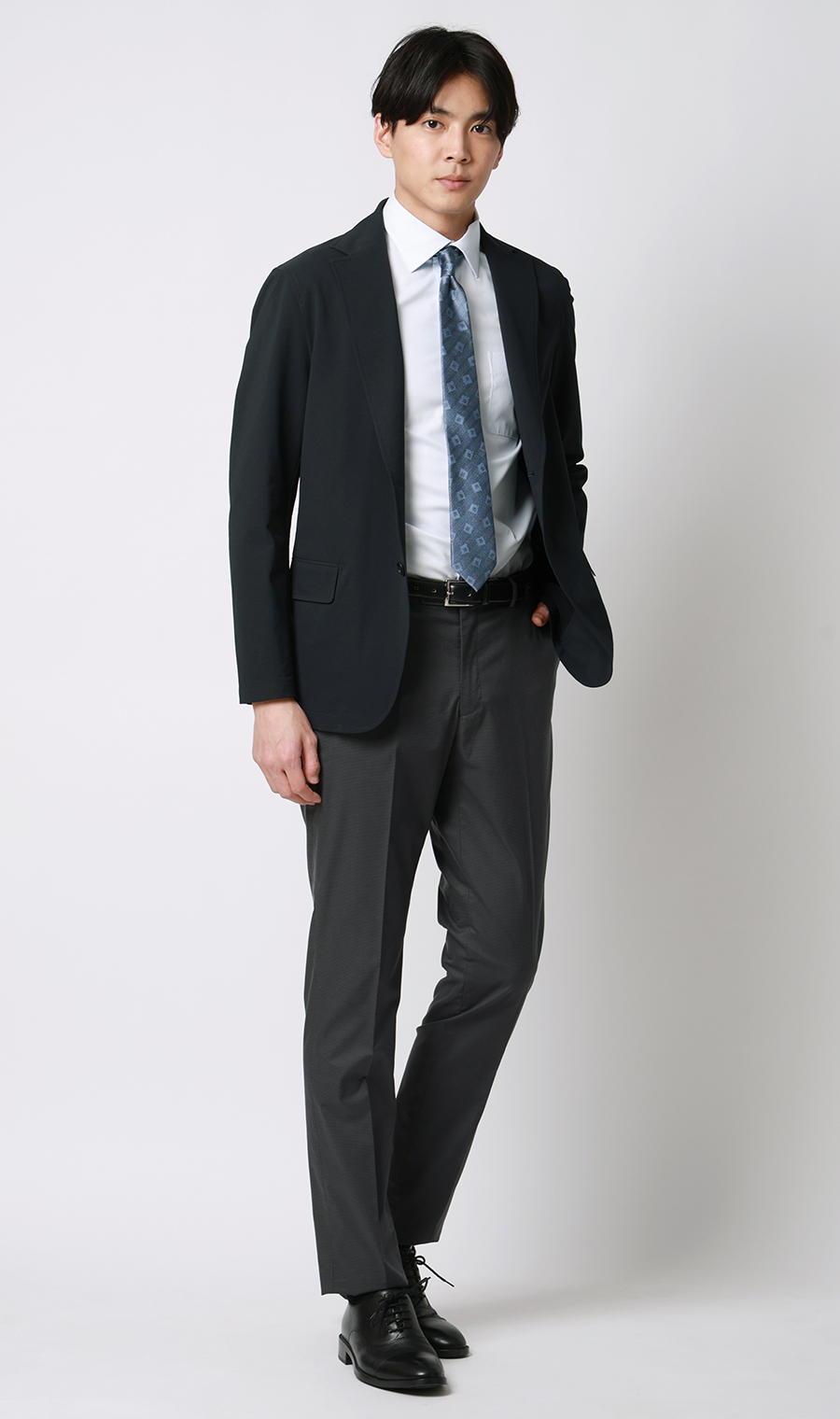 スタイリッシュスラックス【ノータック】【COOLMOTION】 チャコール S