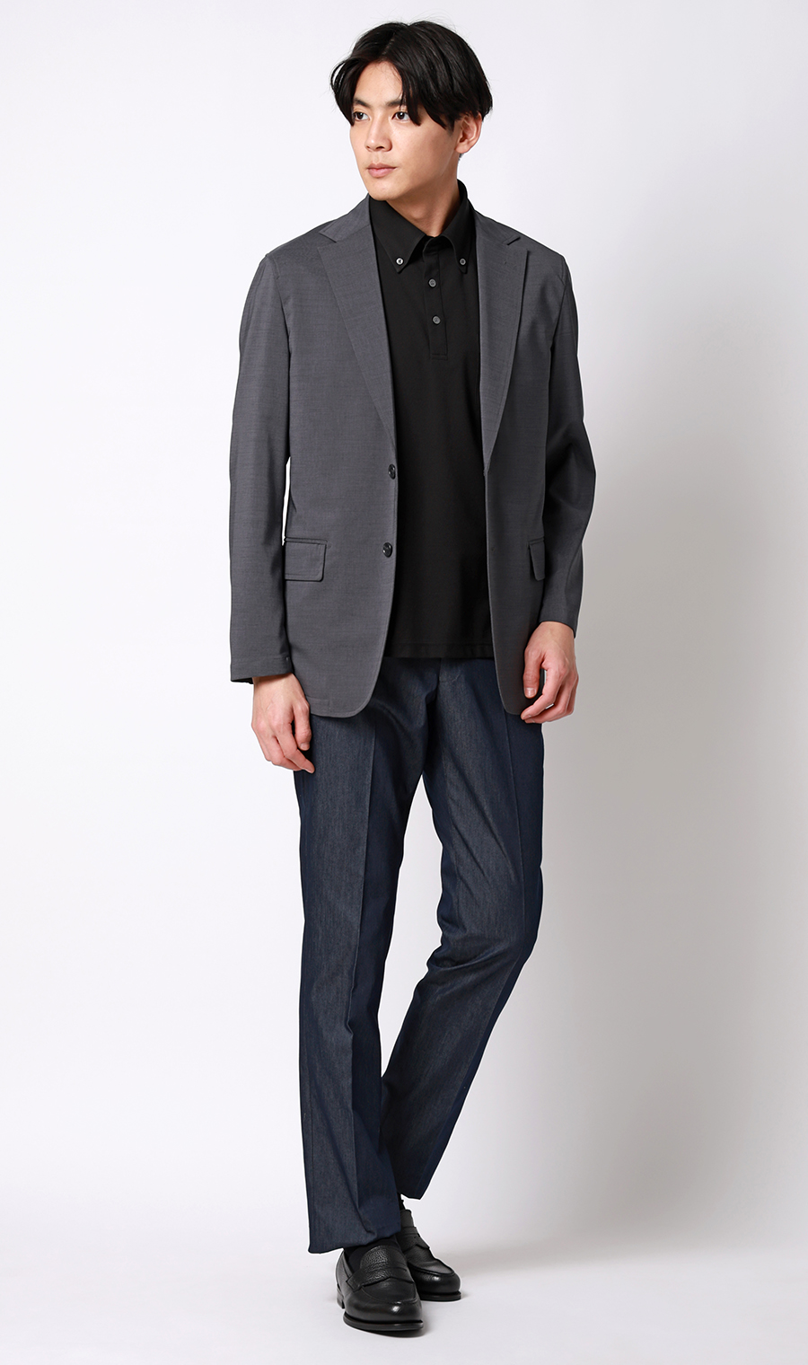 スタイリッシュスラックス【ノータック】【COOLMOTION】 ネイビー M