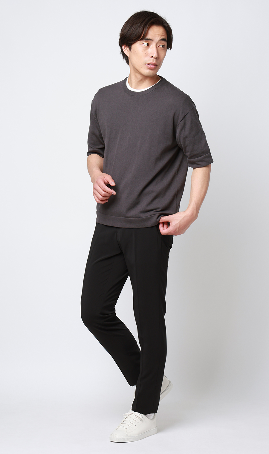 スタイリッシュスラックス【ノータック】【＃すごスラ】【全方向ストレッチ】 ブラック 73cm