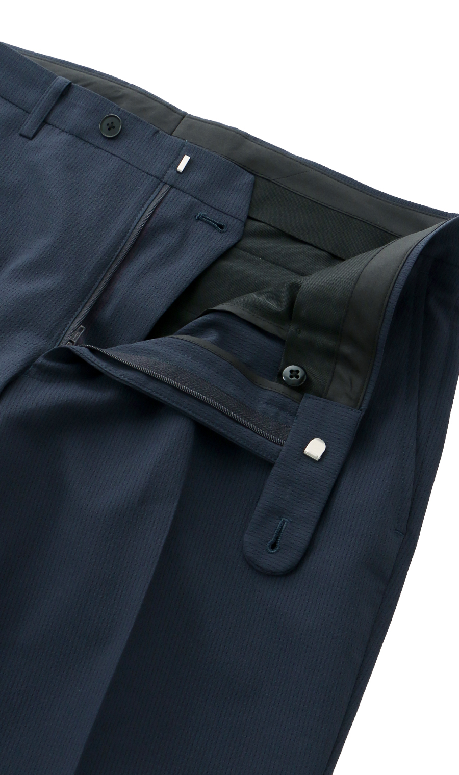 スタイリッシュスラックス【涼】【ノータック】【AMIDO FABRIC】【裾上げ済み】 ネイビー 76cm