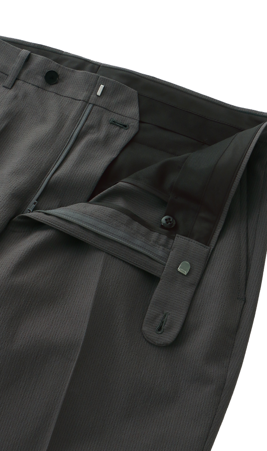 スタイリッシュスラックス【涼】【ノータック】【AMIDO FABRIC】【裾上げ済み】 グレー 76cm