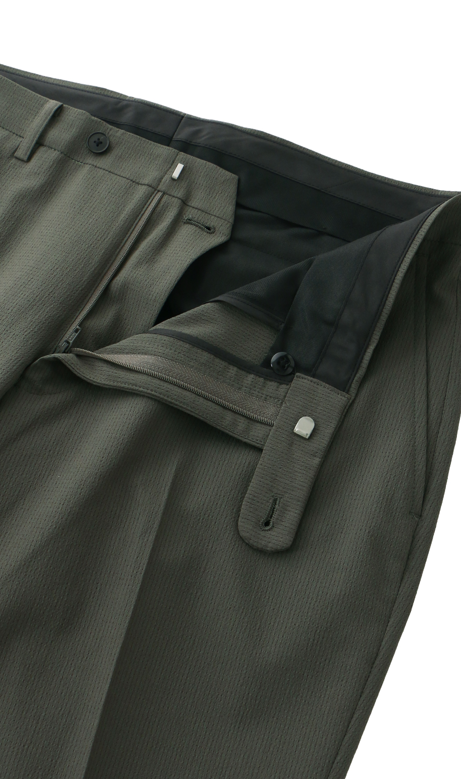 スタイリッシュスラックス【涼】【ノータック】【AMIDO FABRIC】【裾上げ済み】 グリーン 76cm